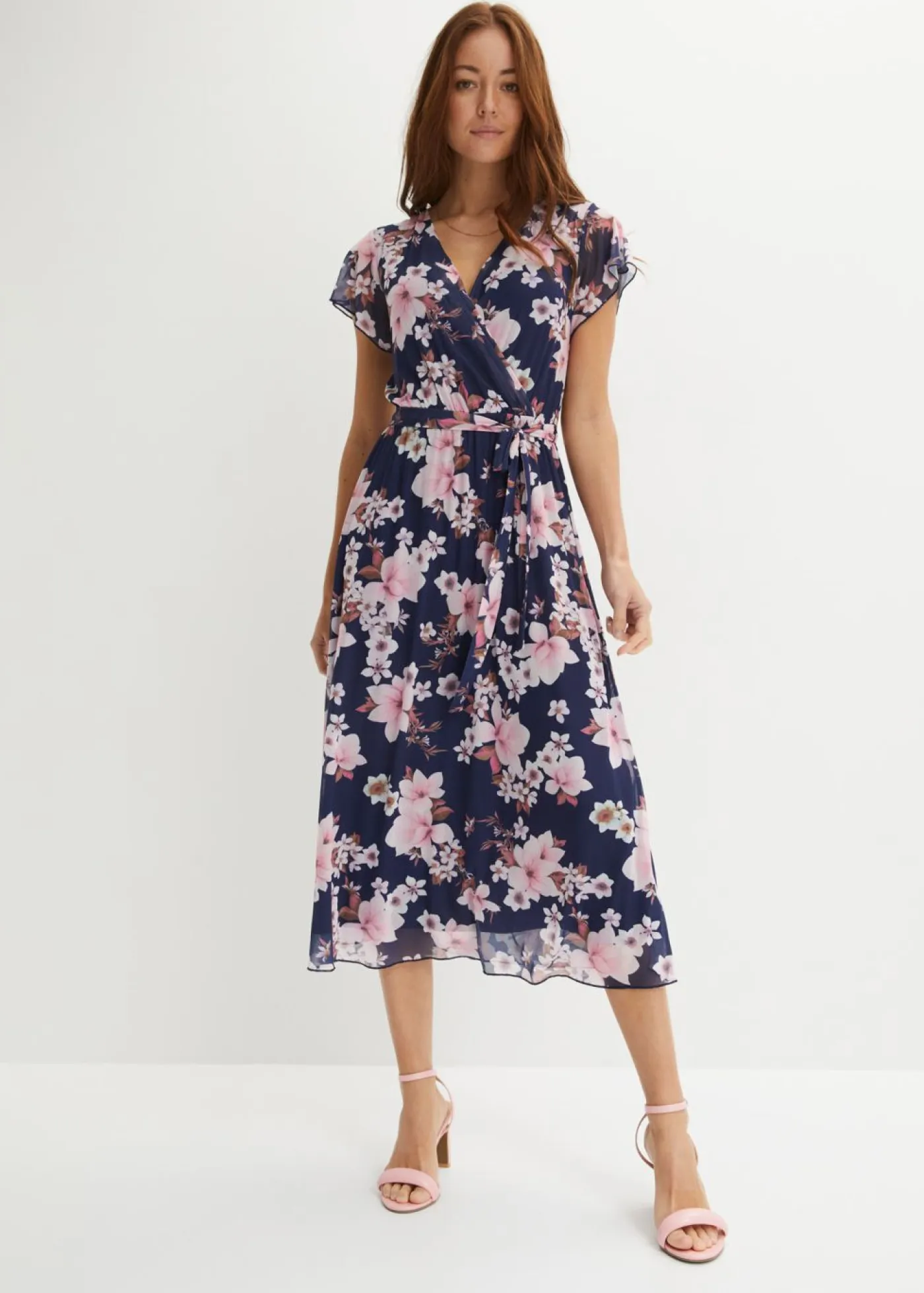 Best Vestido midi de malla estampado Mujer Vestidos
