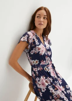 Best Vestido midi de malla estampado Mujer Vestidos