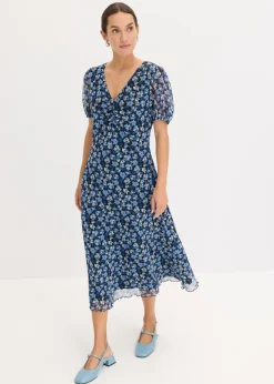 Discount Vestido midi de malla estampado Mujer Vestidos|Tallas Pequeñas
