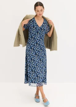 Discount Vestido midi de malla estampado Mujer Vestidos|Tallas Pequeñas