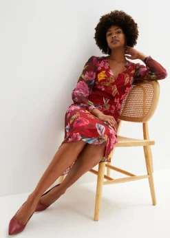 Vestido midi de malla ligera Mujer Vestidos