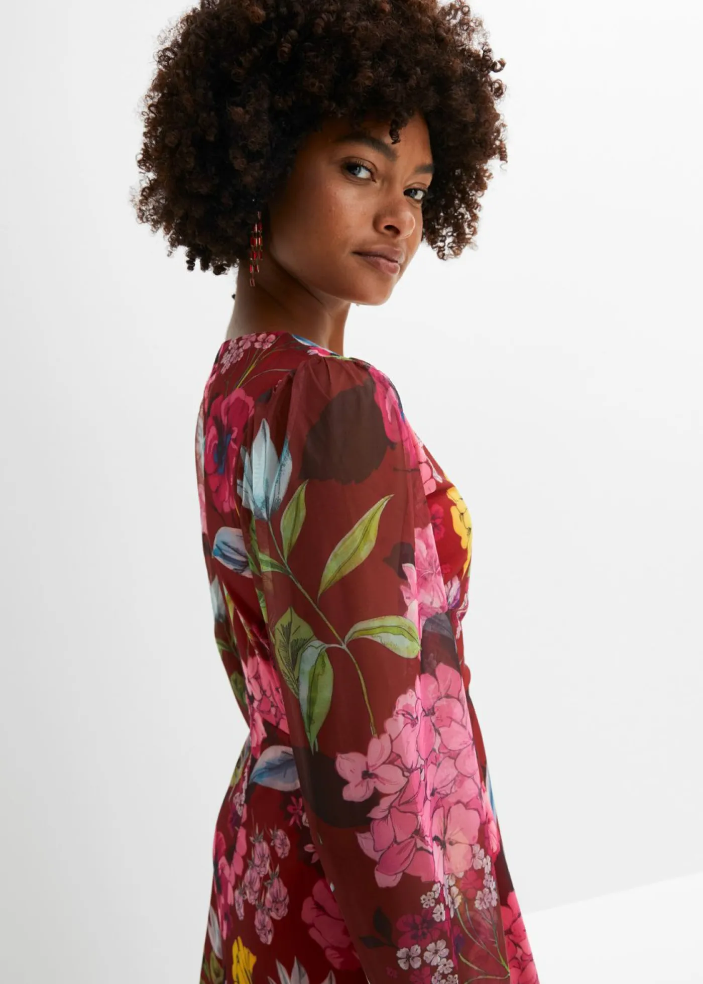 Vestido midi de malla ligera Mujer Vestidos
