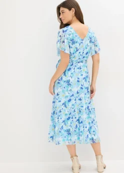 Vestido midi de malla suave Mujer Vestidos|Novedades