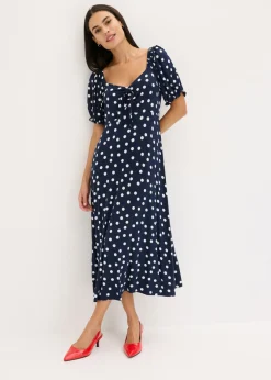 Sale Vestido midi de mezcla de viscosa Mujer Vestidos|Novedades