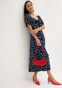 Sale Vestido midi de mezcla de viscosa Mujer Vestidos|Novedades