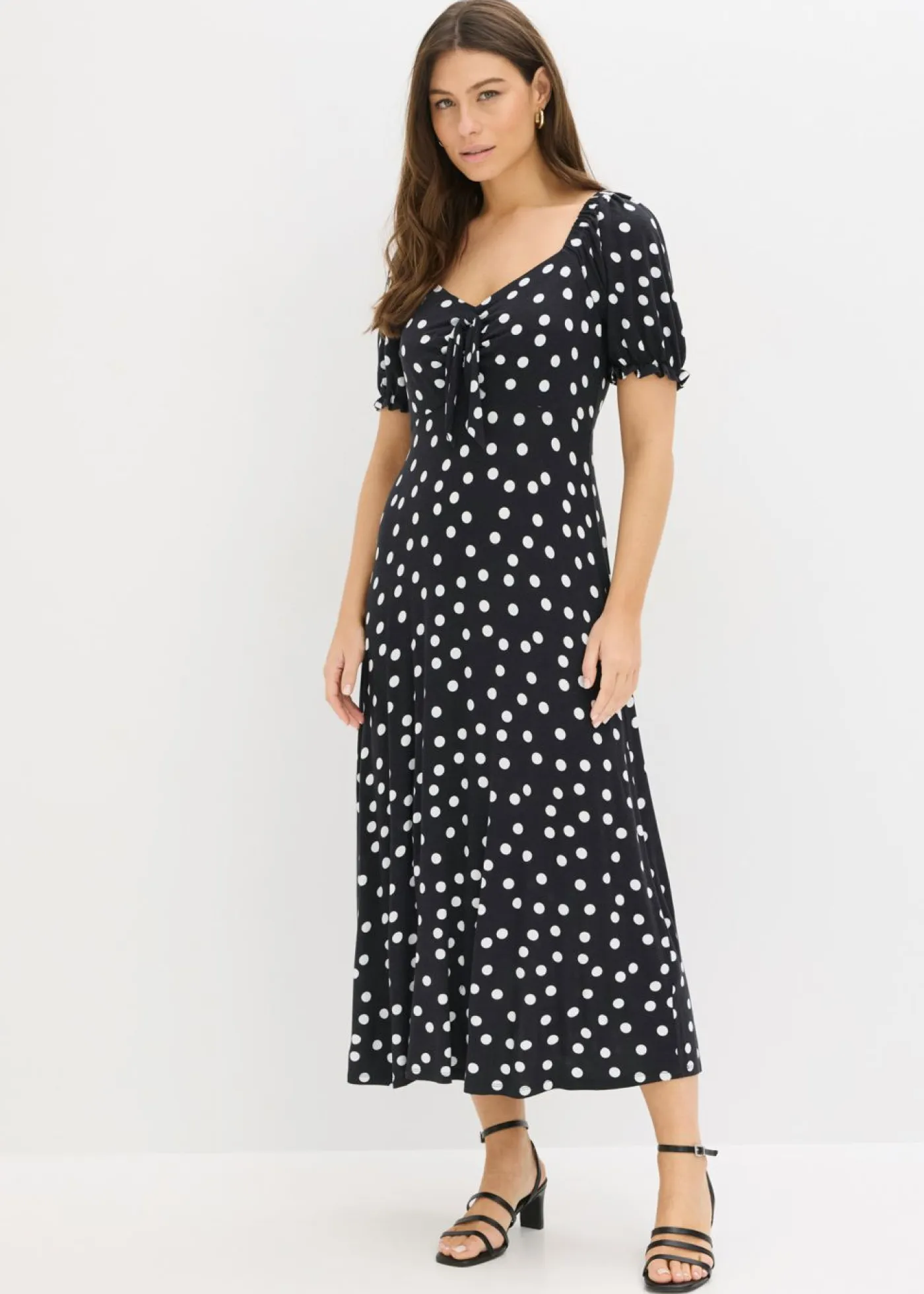 Online Vestido midi de mezcla de viscosa Mujer Vestidos|Novedades