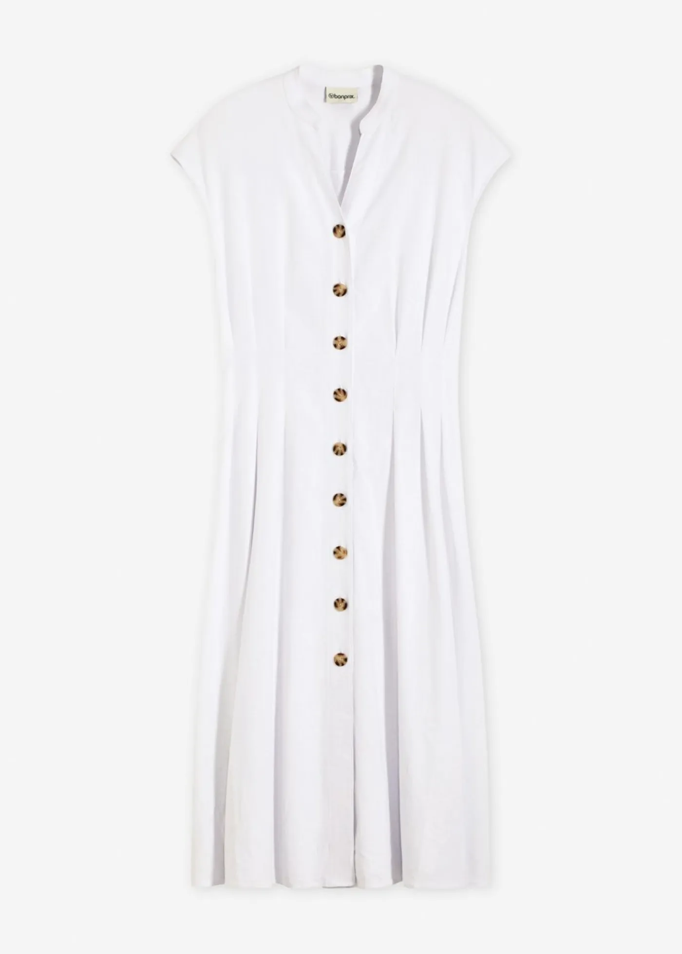Hot Vestido midi de mezcla de lino ligero Mujer Vestidos