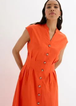 Discount Vestido midi de mezcla de lino ligero Mujer Vestidos