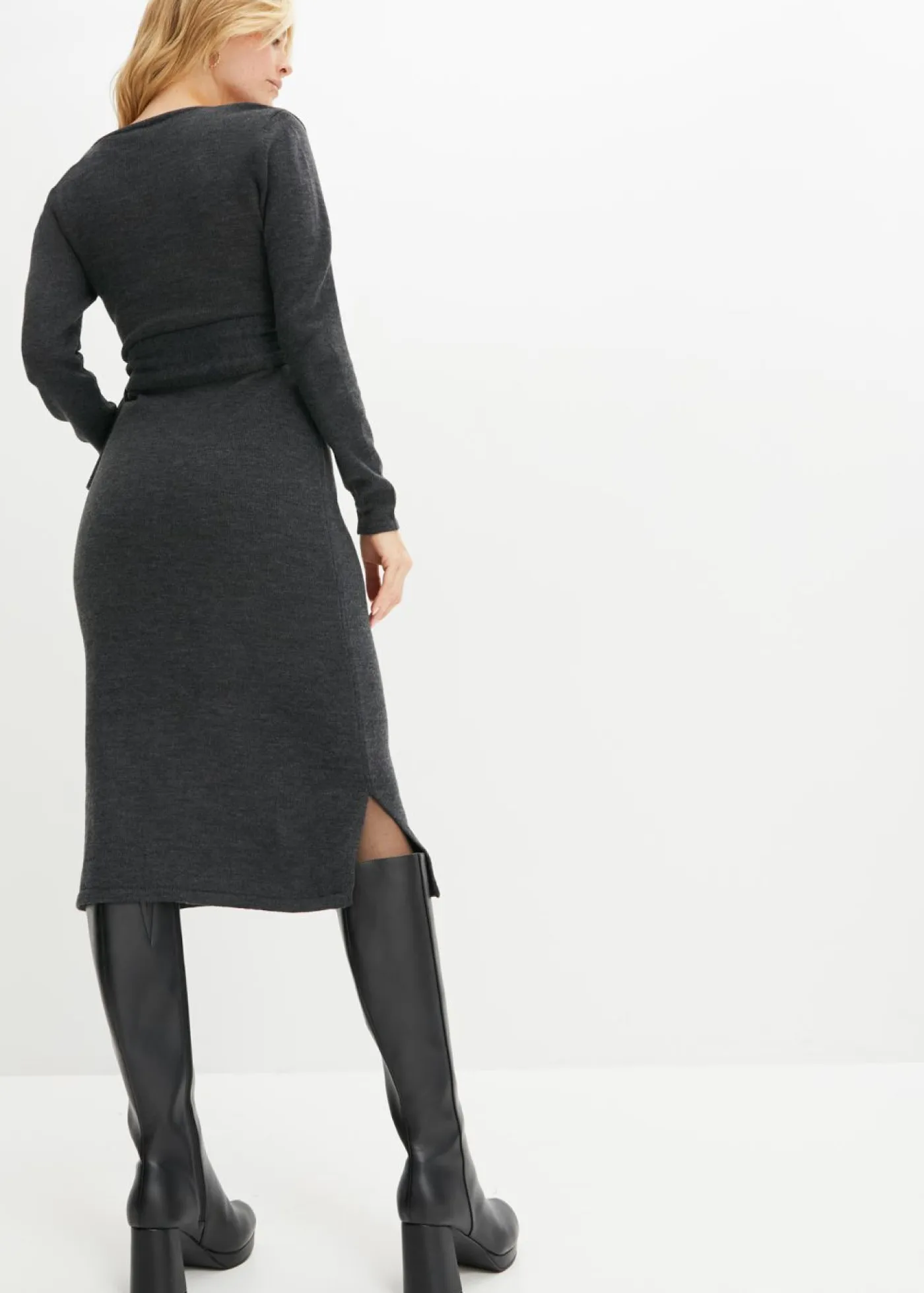 Outlet Vestido midi de punto Mujer Vestidos|Ropa De Punto