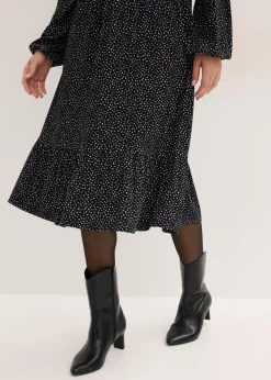 Hot Vestido midi de punto de mezcla de viscosa Mujer Vestidos