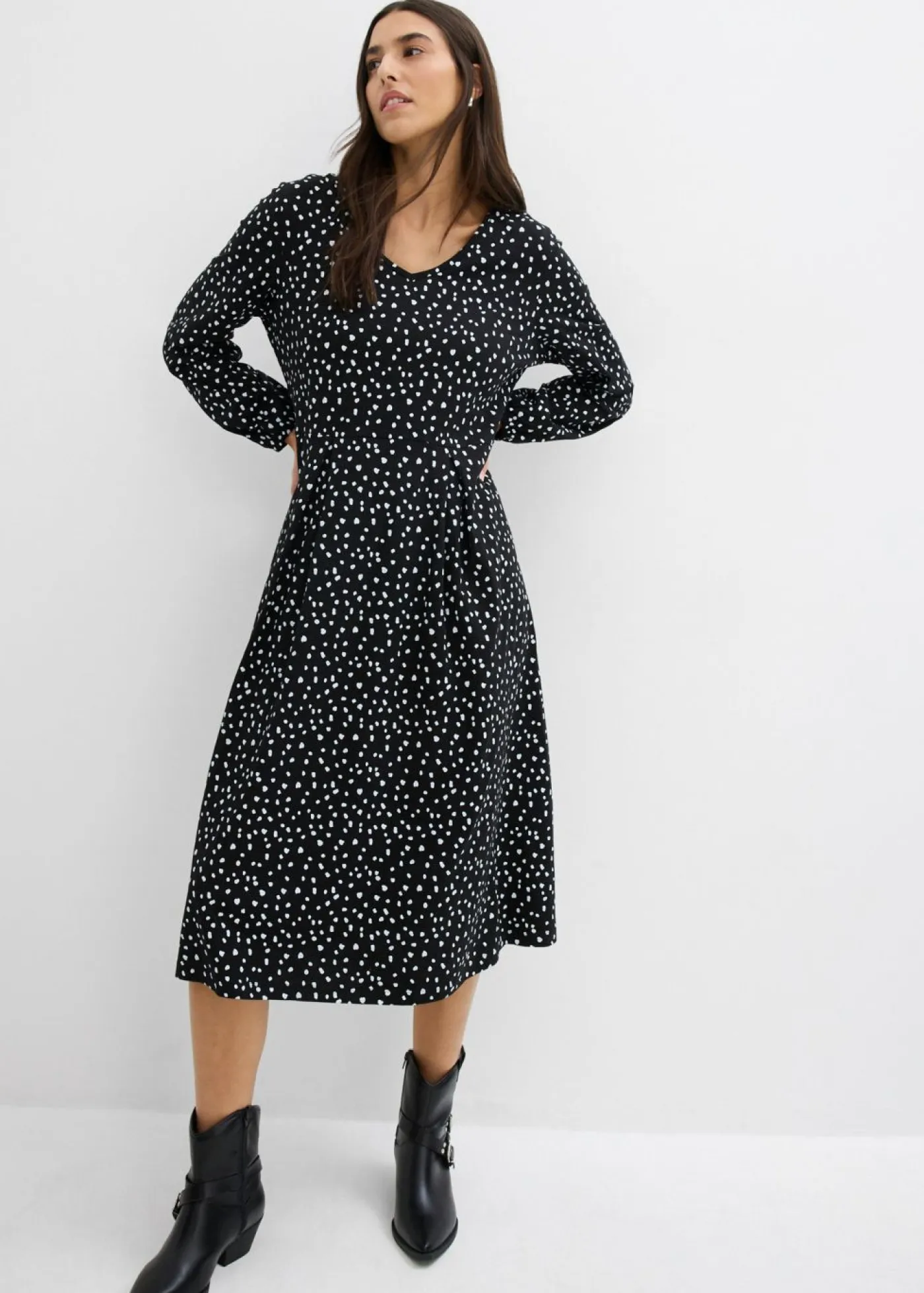 Best Vestido midi de punto de algodón Mujer Vestidos