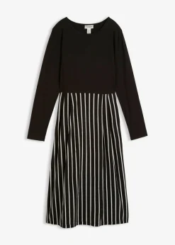 Clearance Vestido midi de punto de algodón Mujer Vestidos|Tallas Pequeñas