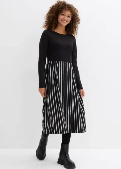 Clearance Vestido midi de punto de algodón Mujer Vestidos|Tallas Pequeñas