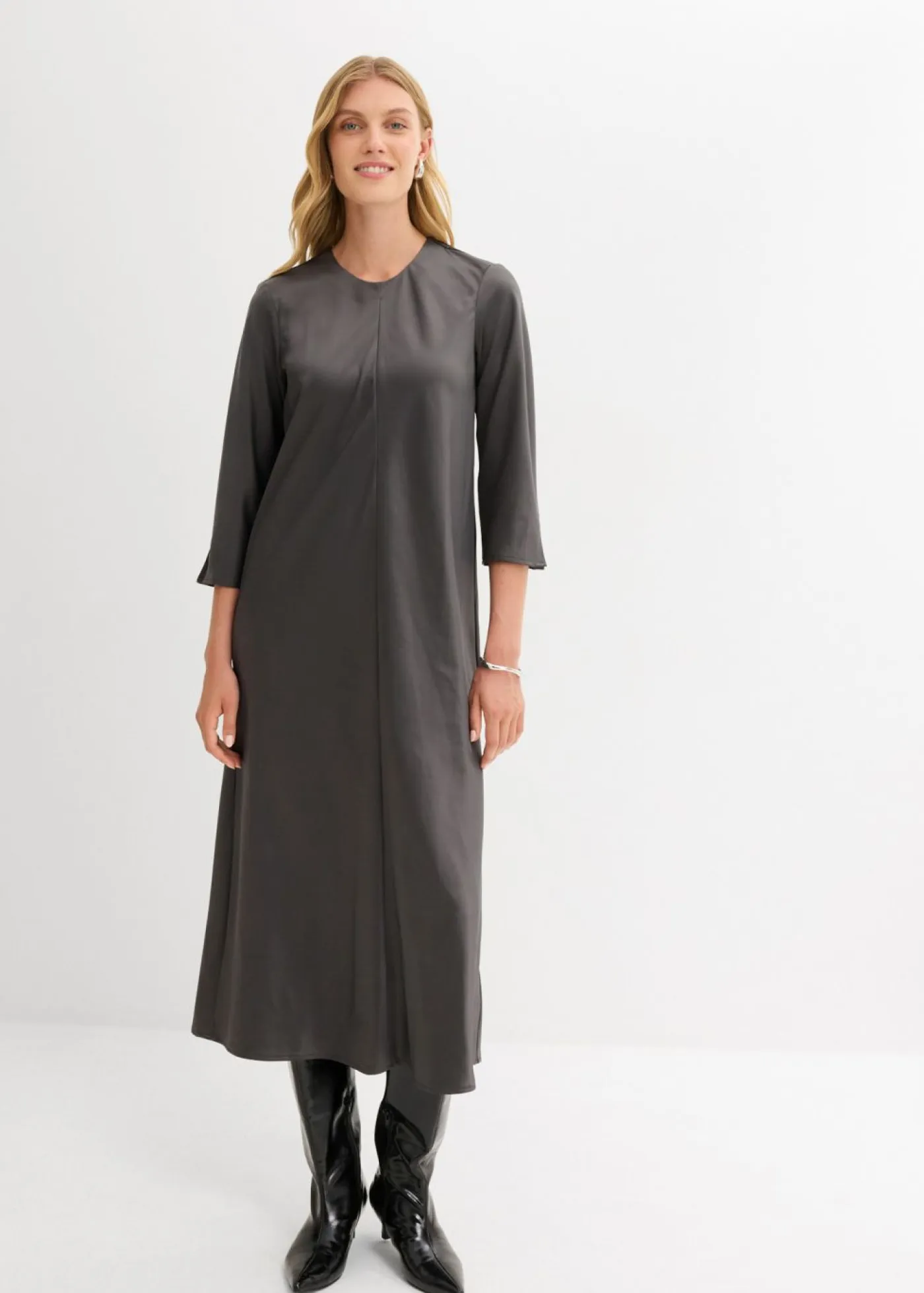 Sale Vestido midi de satén brillante Mujer Vestidos