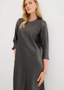 Sale Vestido midi de satén brillante Mujer Vestidos