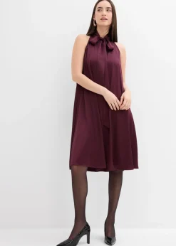New Vestido midi de satén de mezcla de viscosa Mujer Esenciales|Vestidos