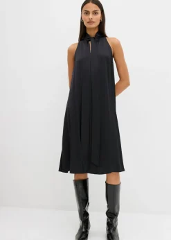 Best Vestido midi de satén de mezcla de viscosa Mujer Esenciales|Vestidos