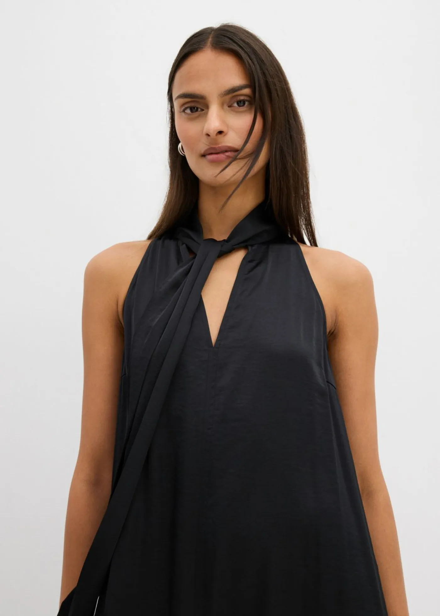 Best Vestido midi de satén de mezcla de viscosa Mujer Esenciales|Vestidos