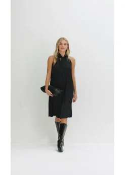 Best Vestido midi de satén de mezcla de viscosa Mujer Esenciales|Vestidos