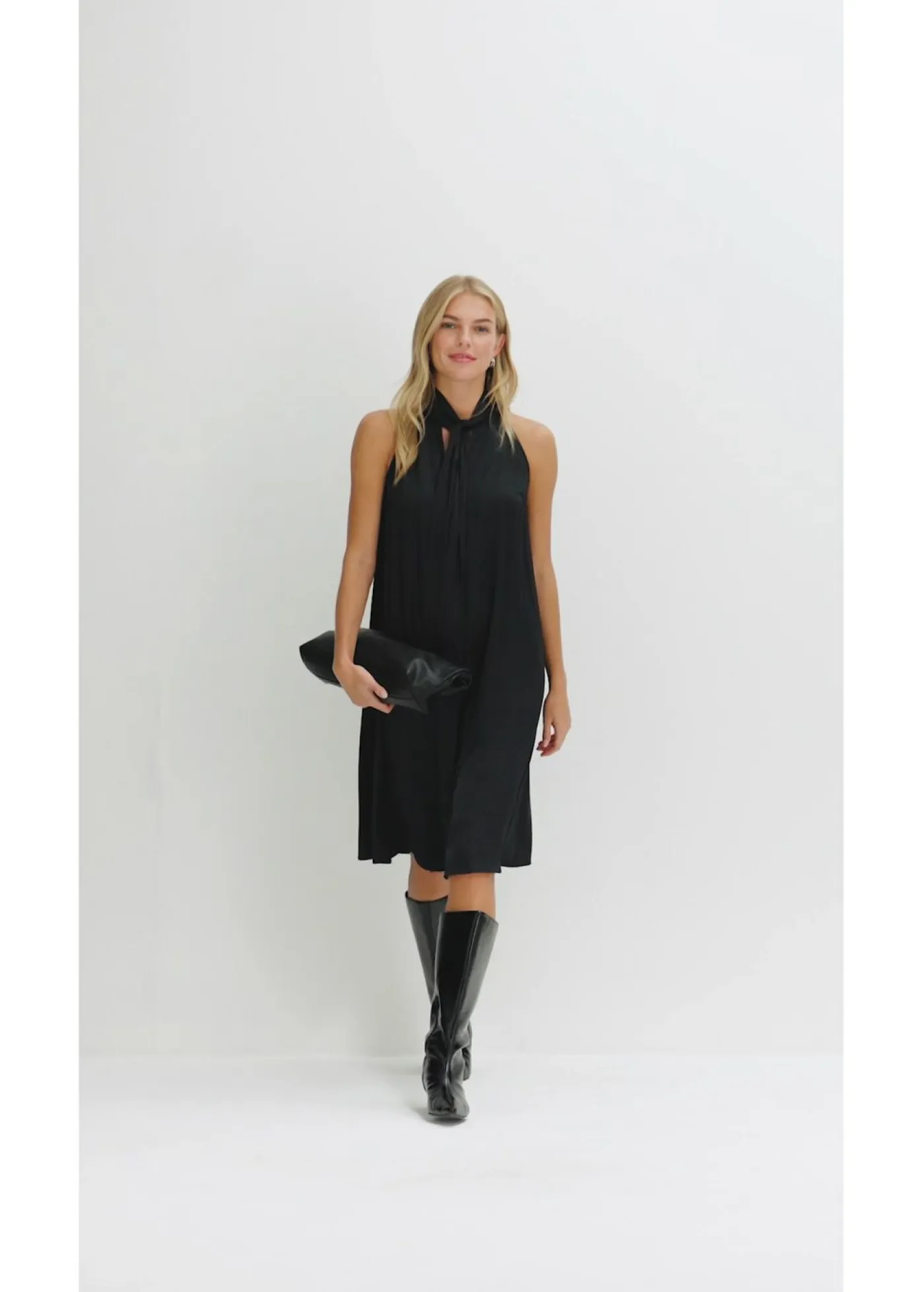 Best Vestido midi de satén de mezcla de viscosa Mujer Esenciales|Vestidos