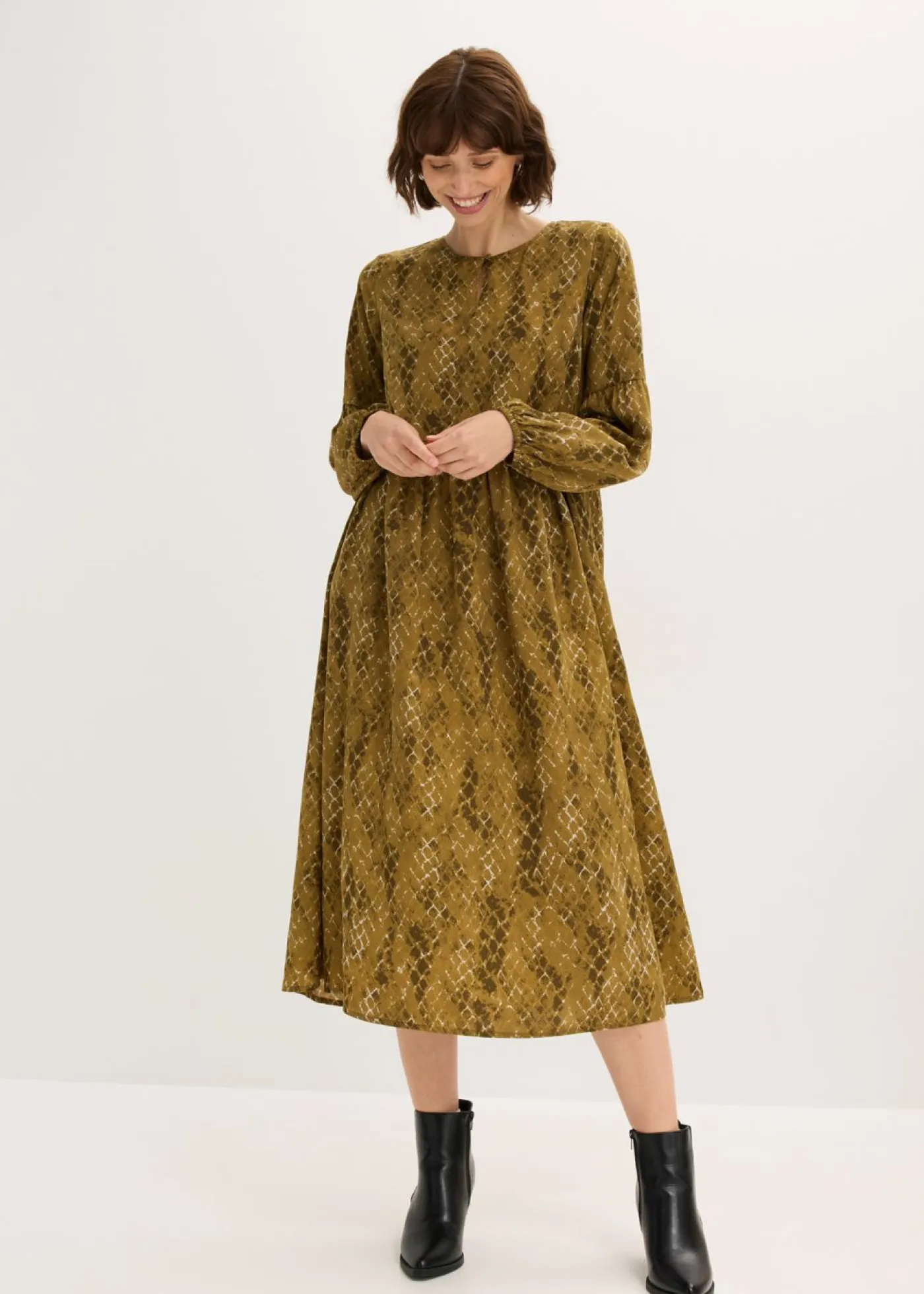 Sale Vestido midi de satén fluido Mujer Vestidos