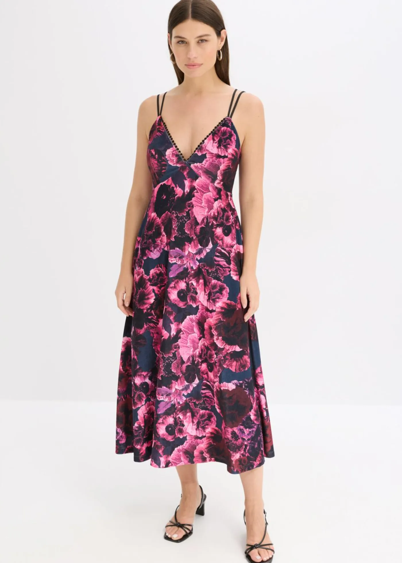 Best Vestido midi de terciopelo brillante Mujer Vestidos|Ropa Elegante