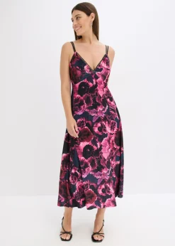 Best Vestido midi de terciopelo brillante Mujer Vestidos|Ropa Elegante