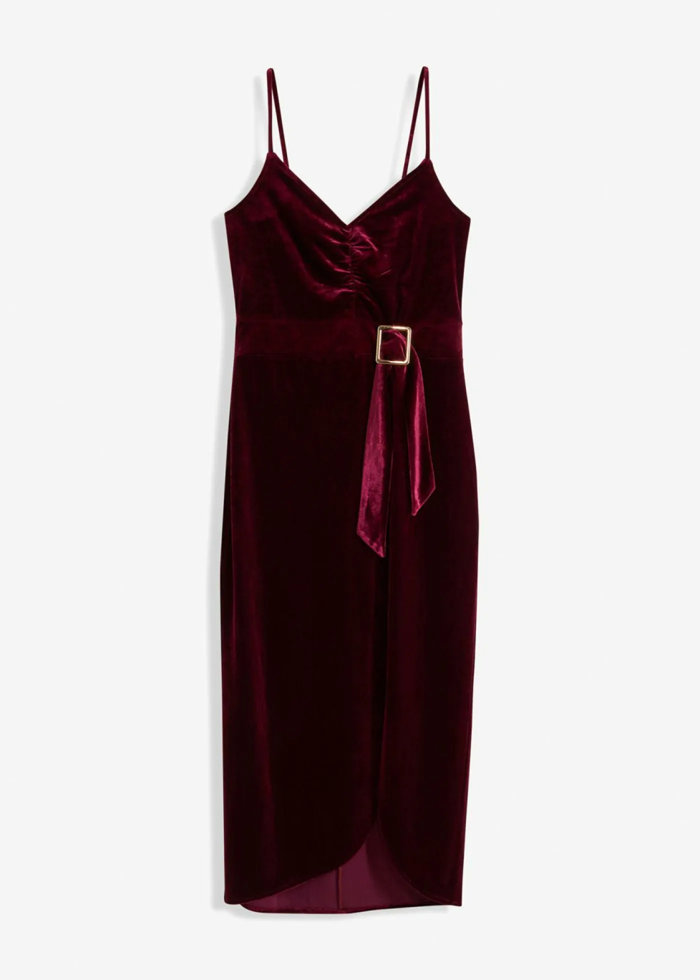 Sale Vestido midi de terciopelo suave y tirantes finos Mujer Vestidos