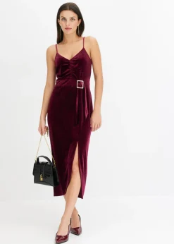 Sale Vestido midi de terciopelo suave y tirantes finos Mujer Vestidos