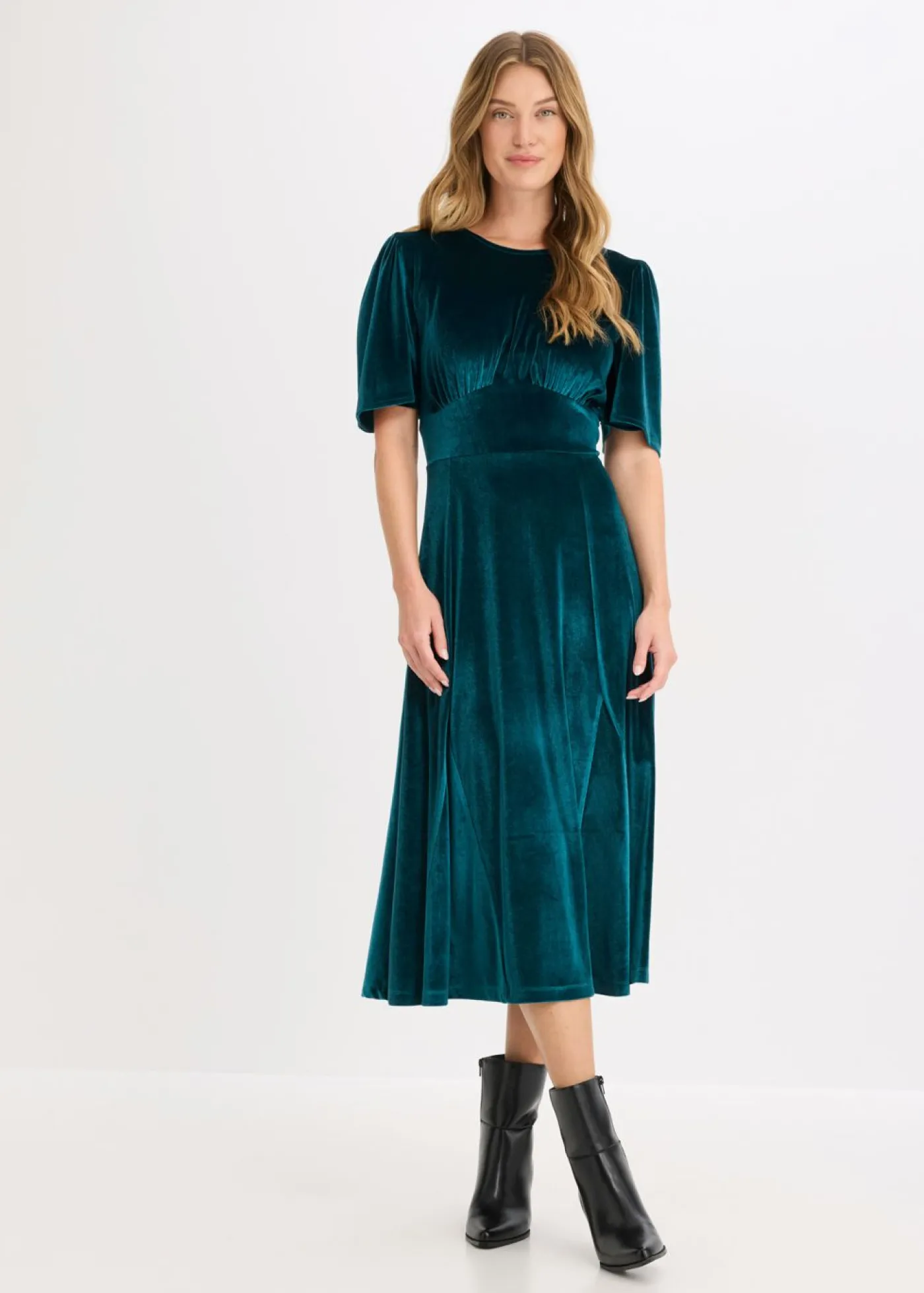 Discount Vestido midi de terciopelo suave Mujer Vestidos