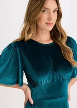 Discount Vestido midi de terciopelo suave Mujer Vestidos