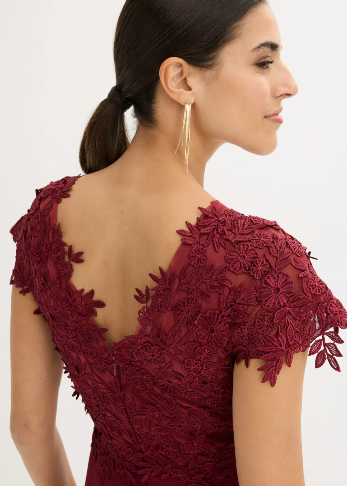 Sale Vestido midi de tul delicado con encaje Mujer Vestidos|Ropa Elegante