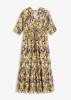 Vestido midi de viscosa fluida Mujer Vestidos