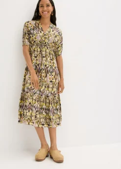 Vestido midi de viscosa fluida Mujer Vestidos