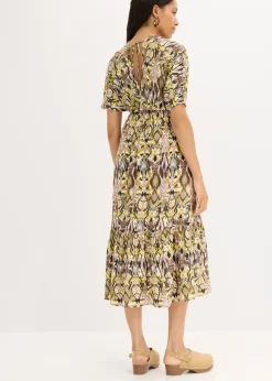 Vestido midi de viscosa fluida Mujer Vestidos