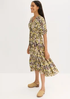 Vestido midi de viscosa fluida Mujer Vestidos