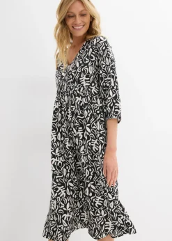 Outlet Vestido midi de viscosa fluida Mujer Vestidos