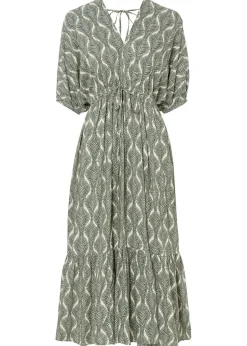 New Vestido midi de viscosa fluida Mujer Vestidos