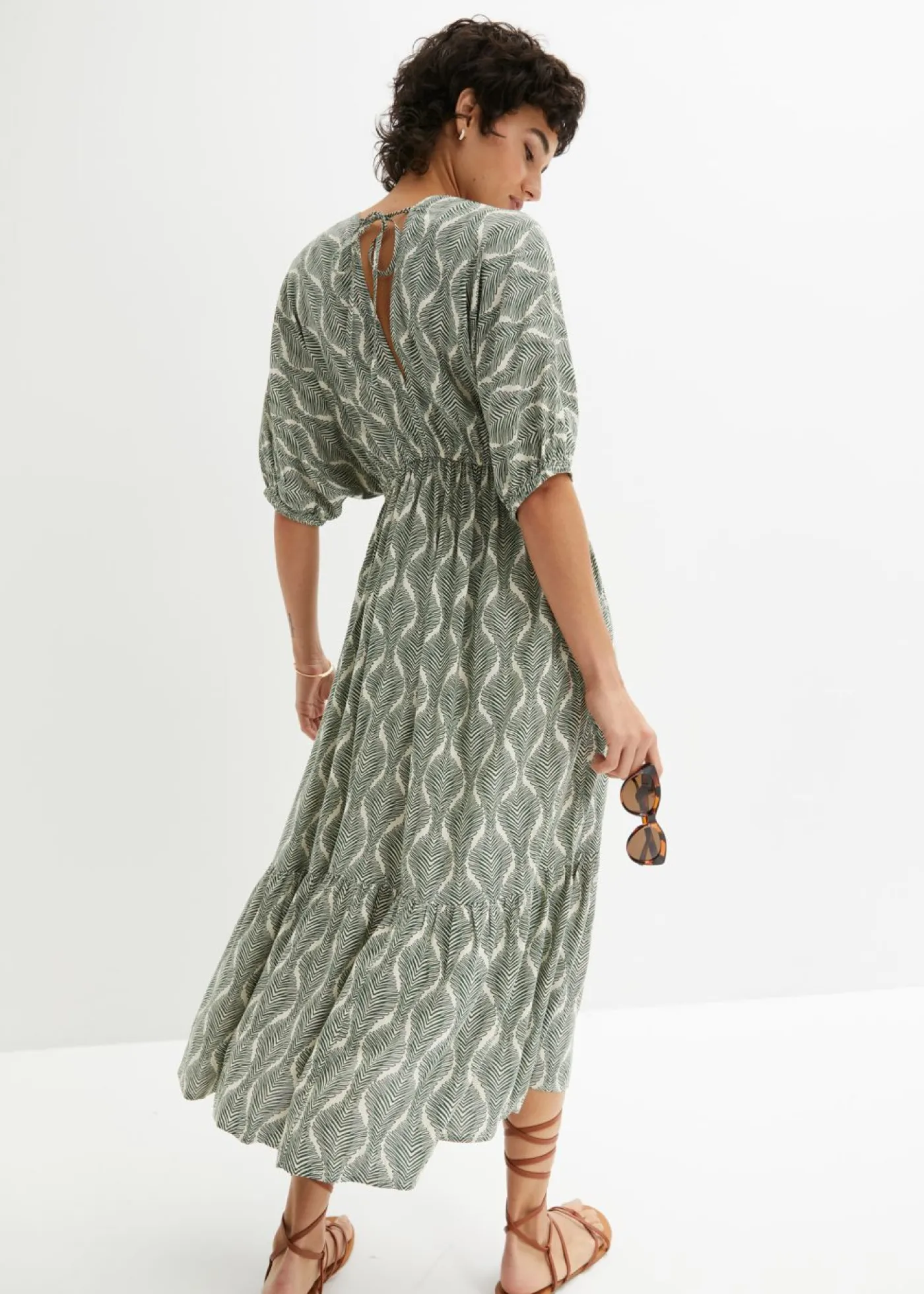 New Vestido midi de viscosa fluida Mujer Vestidos