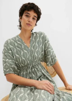 New Vestido midi de viscosa fluida Mujer Vestidos