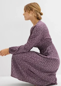 Best Vestido midi de viscosa fluida Mujer Vestidos