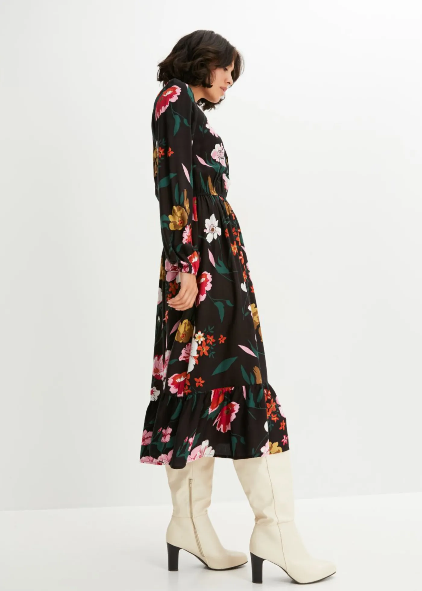 Sale Vestido midi de viscosa fluida Mujer Vestidos
