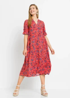 Clearance Vestido midi de viscosa pura Mujer Vestidos