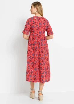Clearance Vestido midi de viscosa pura Mujer Vestidos