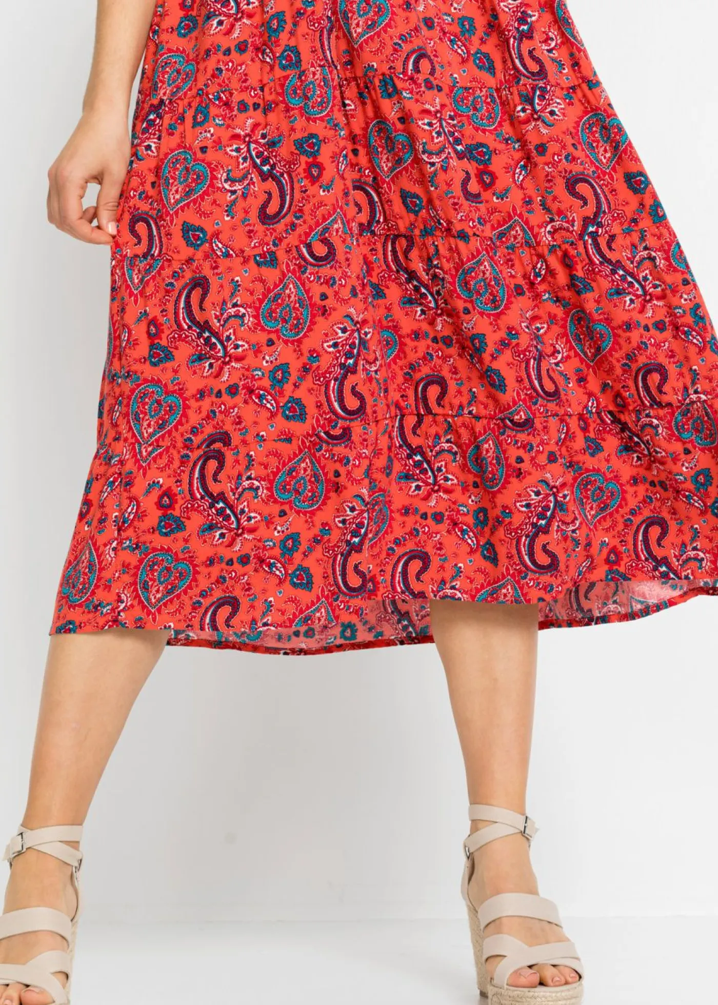 Clearance Vestido midi de viscosa pura Mujer Vestidos