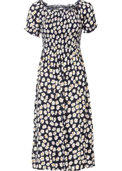 Vestido midi de viscosa pura Mujer Vestidos