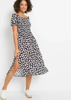 Vestido midi de viscosa pura Mujer Vestidos