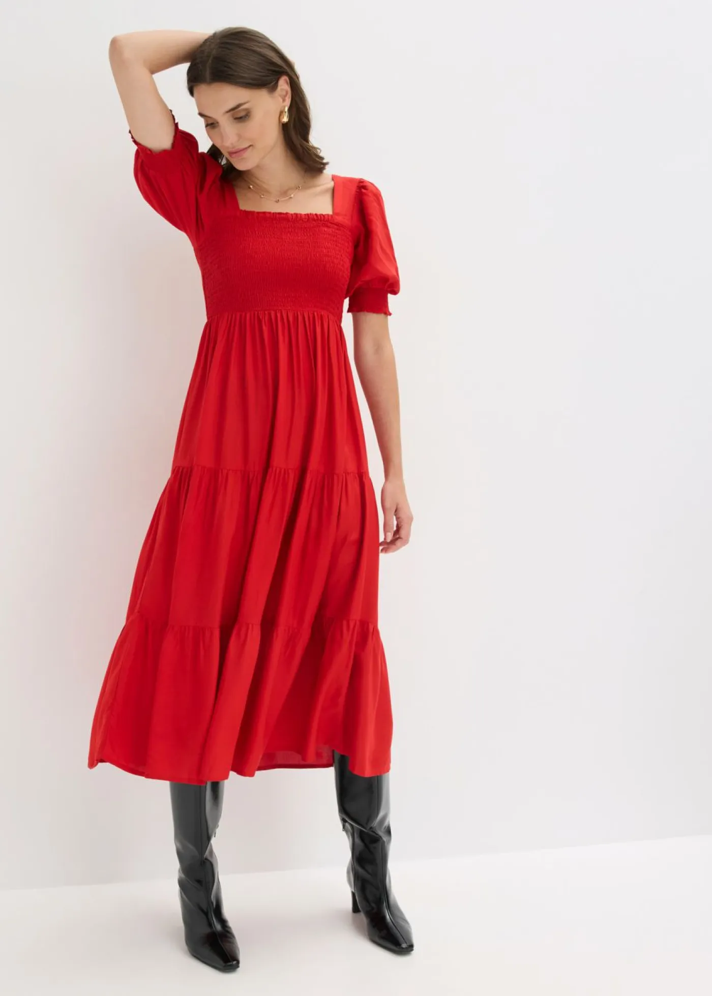 New Vestido midi estampado Mujer Vestidos