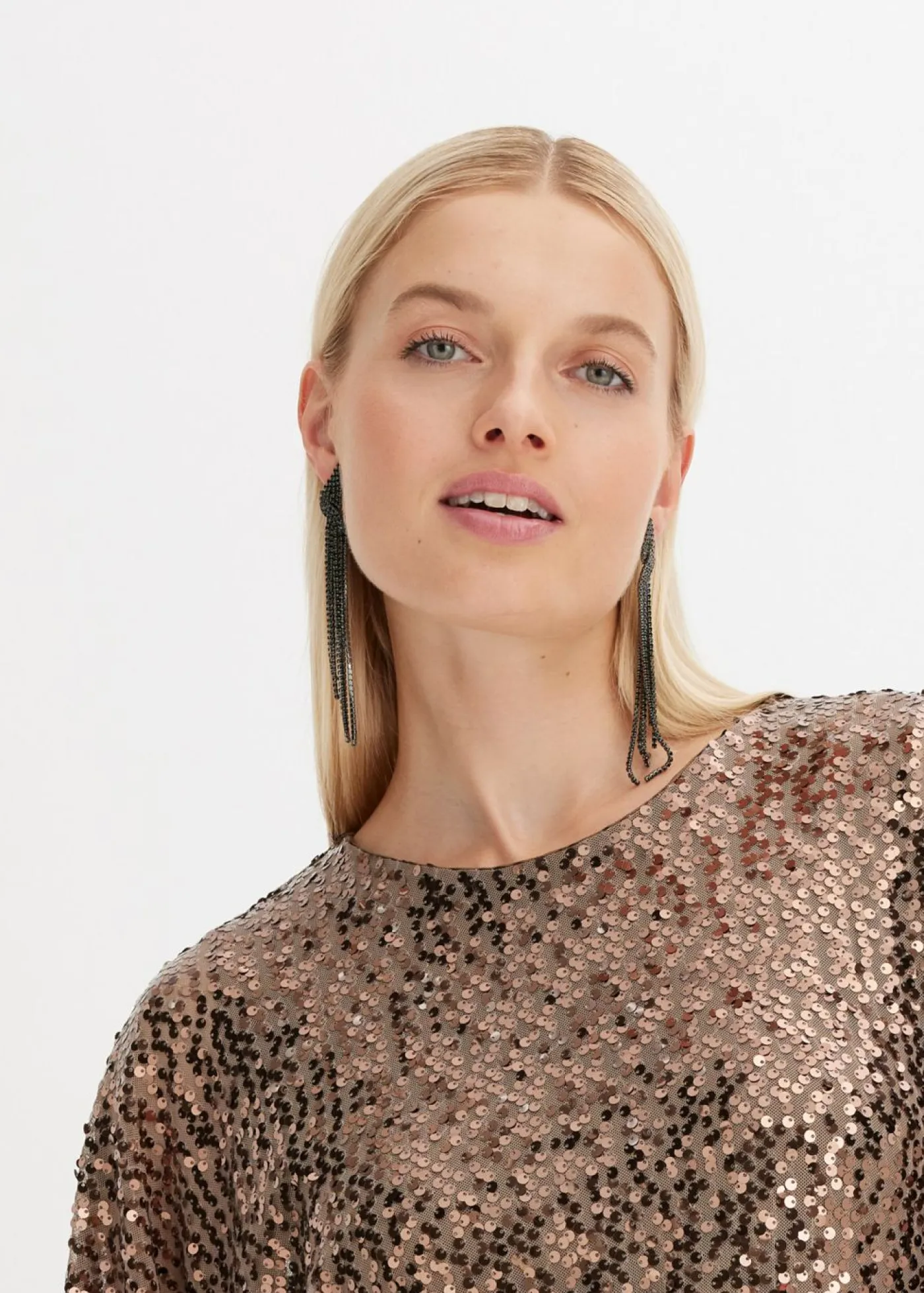 Outlet Vestido oversize de lentejuelas Mujer Vestidos|Ropa Elegante