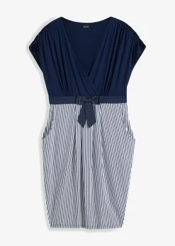 Vestido peplum con lazo en la cintura Mujer Vestidos